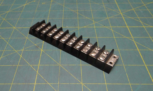 GE Double Row Barrier Marine Grade Terminal Block, 10 Position, 5.125" Length