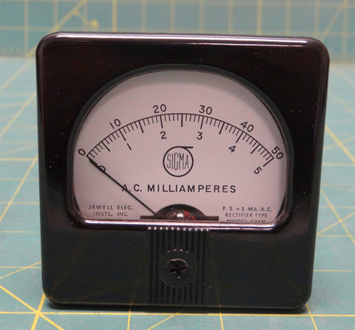Jewell Instruments Panel Ammeter 0-50 / 0-5 AC Milliamperes P/N 53SN PA8661