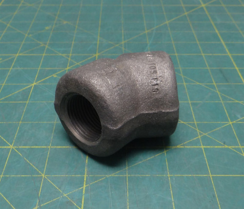 1" NPT 3M Forged Steel SA/A105 45° Elbow Fitting, F16, 3.25" Height 3" Length