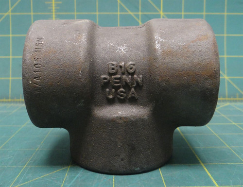 1-1/2" Tee Pipe Fitting Socket Weld Ends B16 PENN USA SA/A105 H 5 M