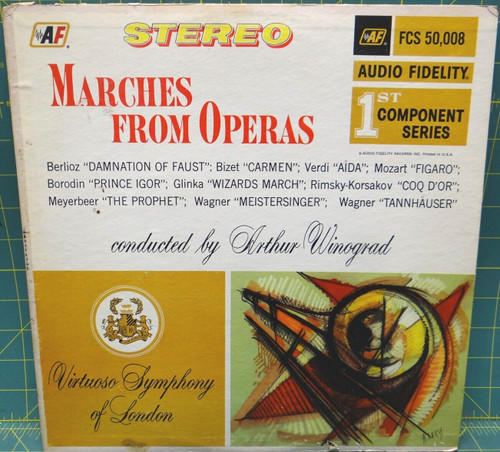 Virtuoso Symphony Of London – Marches From Operas Vinyl LP Album FCS 50,008