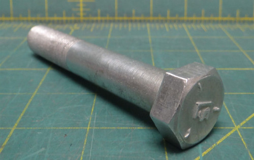 5/8"-18 x 4" Long L5 Steel Screw, 1-1/2"L Thead, 1" Hex Width, 3/8" Head Height