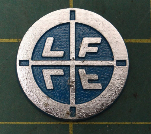 Vintage "LF" "LF" Metallic Grille Badge Circle Mascot Emblem