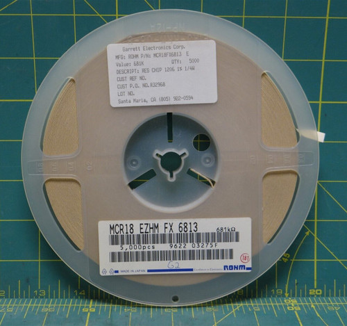 681K Ohm Fixed Chip Resistor 1206 1/4w 1% Tolerance P/N MCR18FX6813 E