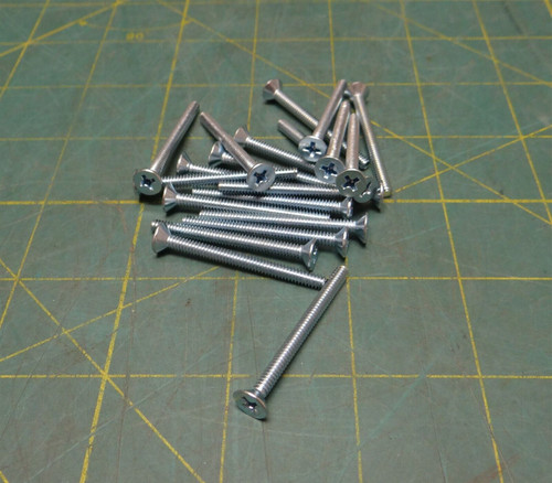 (Lot of 20) 6-32 x 1-1/2" Length Zinc Plated Steel Phillips Flat Head Screw