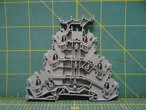 Wago Topjobs DIN Rail Mount Triple-Deck Terminal Block 2002-3231 6 Position Gray