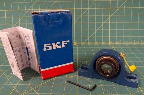SKF SY 1. FM Pillow Block Ball Bearing, 2 Bolts, Normal-Duty, Cast Iron, 1" Bore