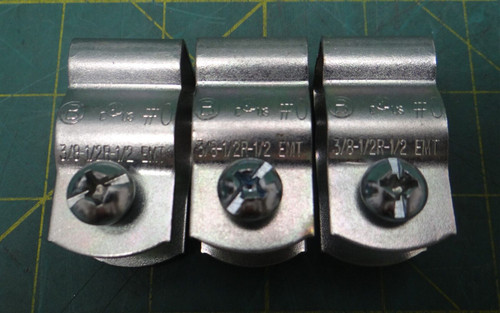 (Qty: 3) Bridgeport 2100 1/2" #0 Conduit Hanger Clamp W/Bolt Zinc-Plated Steel