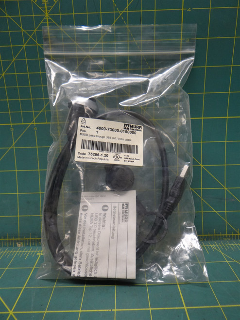 Murr Elektronik MSDD Pass-Through USB 3.0/0.6m Cable 4000-73000-0150000 Grey