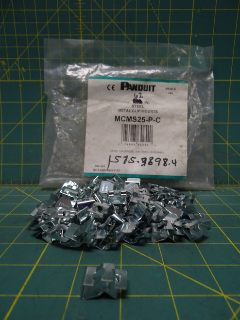Qty: 62 Panduit Clip-on Zinc-Plated Steel Heavy Duty Cable Tie Mounts MCMS25-P-C