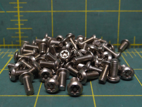 (Qty: 80) M4 x 0.7 mm 10mm Length SS Tamper-Resistant Button Head Torx Screw