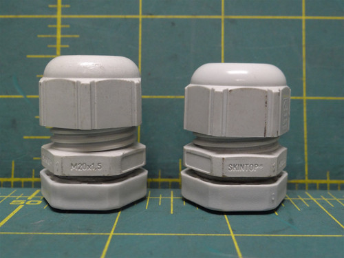 (Qty: 2) Lapp 53015040 M20x1.5 Skintop Cable Glands W/Locknut 37mm L 25mm Hex