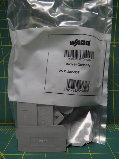 (Qty: 25) Wago 280-337 Seperator Plate Terminal Block Accessory Polyamide Grey