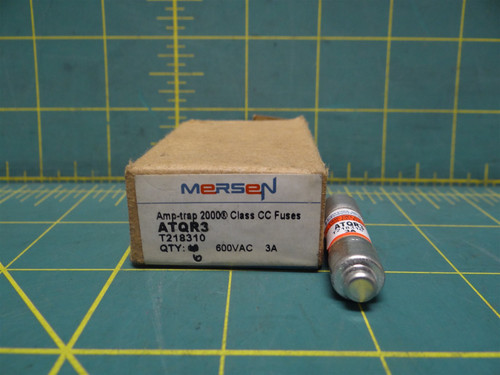 (Qty: 6) Mersen ATQR3 T218310 Time-Delay Class CC Miniature Fuse 3A 600VAC 