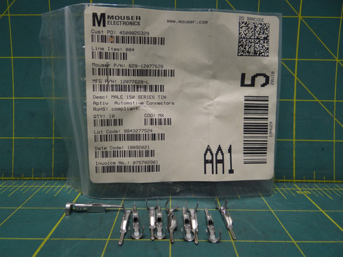 (Qty: 10) Aptiv 120776828-L Male Automotive Connector Cable Mount Crimp 14 A