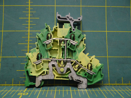 Wago TOPJOBs 2002-2237 Double Decker DIN Rail Ground Terminal Block Green/Yellow