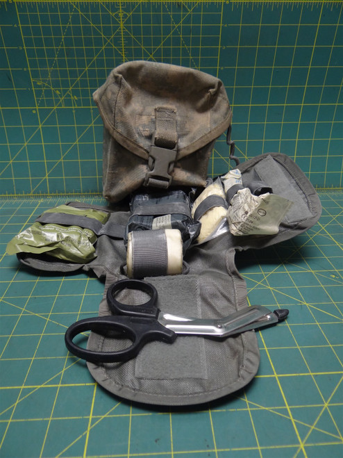 U.S. Army ACU Improved First Aid IFAK W/ Insert & Some Contents 6545-01-531-3647