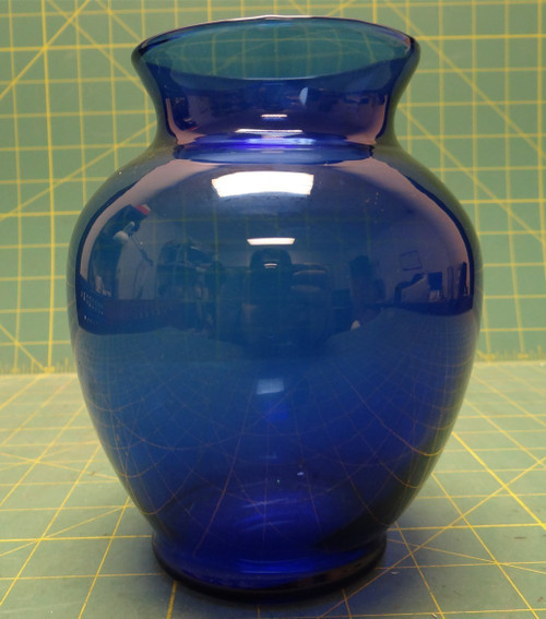 Cobalt Blue Medium Decorative Flower Vase Smooth 6.5" H X 6" 