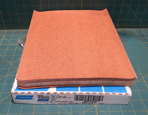 Pack of 50 Norton 01555 Garnet Sanding Sheets, 9" x 11" 80 Grit