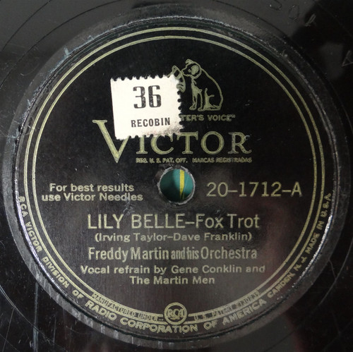 Victor 20-1712 Original 10" Freddy Martin & Orchestra 1945 Lily Belle - Fox Trot