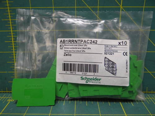 (Qty: 10) Schneider Elec. Zelio AB1RRNTPAC242 Terminal Block Ground End Plate