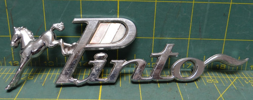 Vintage Early 1970's Ford Pinto Chrome Horse Kicking Body Emblem 16B114-AD