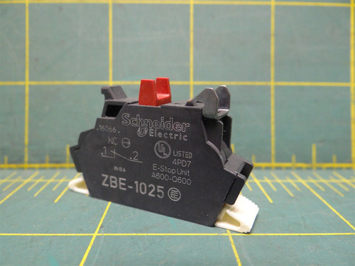Schneider Electric ZBE-1025 Harmony XB4 Series Contact Block Single Push Button