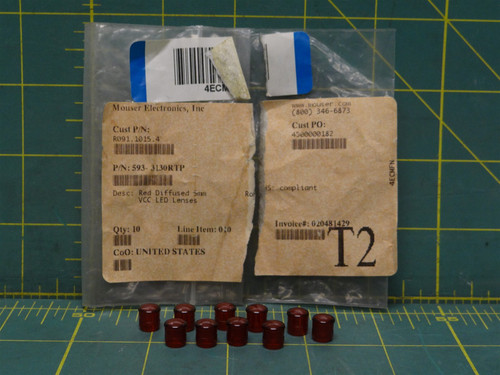 (Qty: 10) VCC CMC_313_RTP Red LED Lenses Diffused 5mm Polycarbonate Transparent