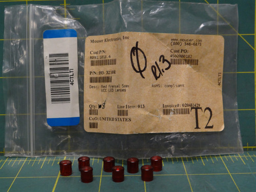 (Qty: 8) VCC CMC_321_RTP LED Lenses Red Fresnel 5mm Polycarbonate Transparent