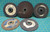 5 Piece Mixed Grinding Disc Lot, 7" and 8" Diameter, 1/4" and 1/8" Thickness