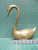 Large Brass Swan Figure Statue Duck Swan Goose 11" X 9" X 4"