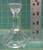 Vintage Clear Glass Taper Candlestick Holder 4" H, 3.5" D, Hexagon Shape Base 