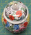 Vintage Chinese Ginger Jar Urn White Hand Painted With Multi-Color Flowers