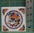 Hand Crafted Ornate Pink & Blue Floral Flower Footed Trivet Ceramic Tile 4-1/4"