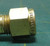 7/16"-20 UN Brass Union Tee Tube Fitting w/ 1 Swagelok Nut for 1/4" Tube OD