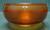 Orange Iridescent Carnival Glass Round Pressed Glass Bowl Candleholder 2.5" Tall