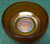 Orange Iridescent Carnival Glass Round Pressed Glass Bowl Candleholder 2.5" Tall