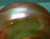 Orange Iridescent Carnival Glass Round Pressed Glass Bowl Candleholder 2.5" Tall