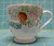 Hand Painted Floral Peacock Gold Accent Demitasse Tea Cup 2.5"D x 2.25"H Japan