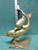 Large Brass Swimming Dolphin Pair Marine Nautical Statue 14.75" X 11.5" X 10.5"
