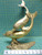 Large Brass Swimming Dolphin Pair Marine Nautical Statue 14.75" X 11.5" X 10.5"