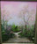 Hand Painted Oil Painting Dry River Bed Sunrise Signed K Bahr Gilt Gesso Frame
