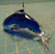 Cobalt Blue Glass Dolphin Figurine Paperweight 6" Long 3-1/2" Tall