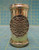 Vintage Cast Polished Brass Flower Medallion Cylinder, India 3.75"L x 2" Diam.