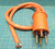 Duraline 60MFP4 Male Fused Plug With 6' of 6-4 SOOW Orange Cable *BENT PRONG*