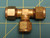 Pipe Tee With Compression Fittings, 0.56" Thread Diameter