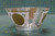 Glass Bowl With Gold and White Pattern and Gold Painted Rim 5-1/4" Diameter