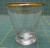 Set of 4 Clear Glass Tumblers Sherry Shot Glasses with Painted Gold Rim 3" Tall