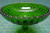 Vintage Jeannette Windsor Green Flashed Glass Pedestal Dish Compote Bowl 6" Diam