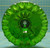 Vintage Jeannette Windsor Green Flashed Glass Pedestal Dish Compote Bowl 6" Diam